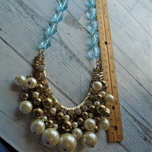 The sky married some pearls necklace big bold statement necklace
